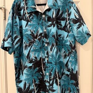 Tropical Palm Tree Button-Up Shirt